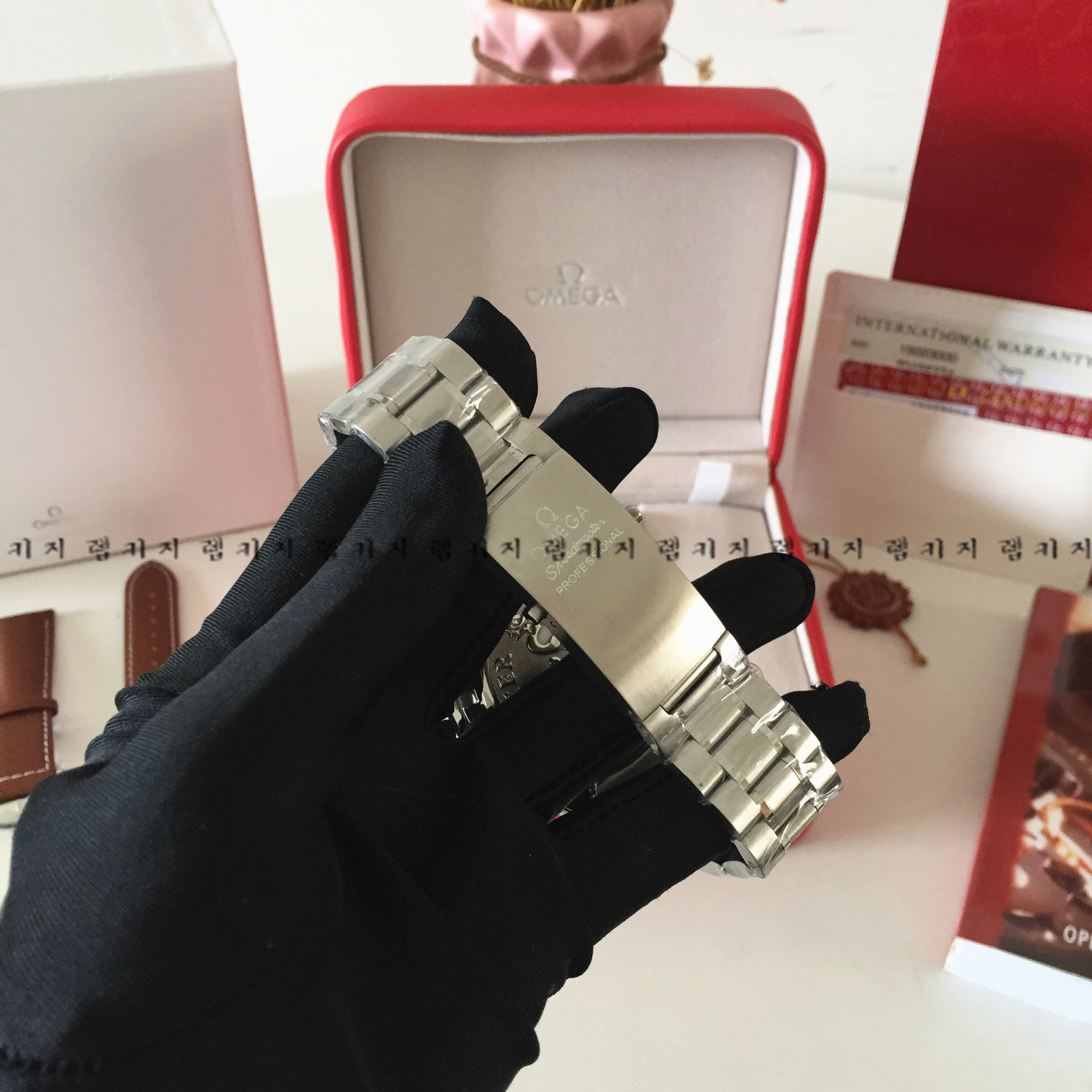 오메가 스피드마스터 레이싱 코엑시엘 메탈시계 +가죽